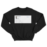 Elon Musk I love anime tweet on a black crewneck sweater from Tee Tweets