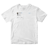 Elon Musk I love anime tweet on a white t-shirt from Tee Tweets