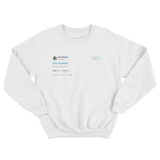 Elon Musk Occupy Mars tweet on a white crewneck sweater from Tee Tweets