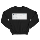 Elon Musk the coronavirus panic is dumb tweet on a black crewneck sweater from Tee Tweets