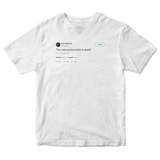 Elon Musk the coronavirus panic is dumb tweet on a white t-shirt from Tee Tweets