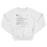 Flavor Flav Donald Trump is crazy tweet on a white crewneck sweater from Tee Tweets