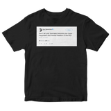 Gary Vaynerchuk happiness and mental freedom tweet on a black t-shirt from Tee Tweets