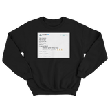 Gucci Mane manners are priceless tweet on a black crewneck sweater from Tee Tweets