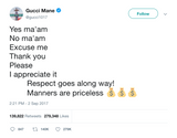 Gucci Mane manners are priceless tweet from Tee Tweets