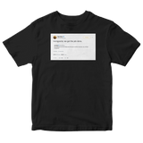Hamilton immigrants we get the job done tweet on a black t-shirt from Tee Tweets