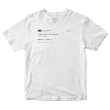 Harry Styles beach don't kill my vibe tweet on a white t-shirt from Tee Tweets