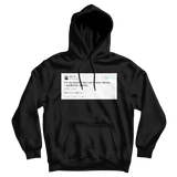 Ice T bitches tweet on a black hoodie from Tee Tweets