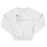 JK Rowling they see me rolling they hating tweet on a white crewneck sweater from Tee Tweets