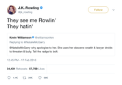 JK Rowling they see me rolling they hating tweet from Tee Tweets