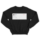 JR Smith Cavs in 7 deleted tweet on a black crewneck sweatshirt from Tee Tweets
