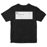 Jack Dorsey just setting up my Twitter tweet on a black t-shirt from Tee Tweets