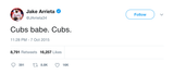 Jake Arrieta Cubs babe, Cubs tweet from Tee Tweets
