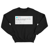 Jay Z Mac Miller is nice tweet on a black crewneck sweater from Tee Tweets
