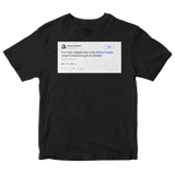 Jimmy Kimmel people who write mean tweets weren't loved tweet on a black t-shirt from Tee Tweets