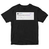 Joel Embiid asks Rihanna are you single tweet on a black t-shirt from Tee Tweets