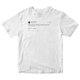 Joel Embiid asks Rihanna are you single tweet on a white t-shirt from Tee Tweets