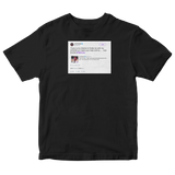 Joel Embiid chance to be with my crush tweet on a black t-shirt from Tee Tweets