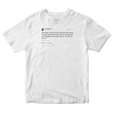 John Mayer we're all little sacks of meat tweet on a white t-shirt from Tee Tweets