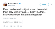 Kanye West responding to Amber Rose fingers in booty tweet from Tee Tweets