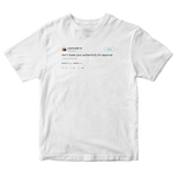Kanye West don't trade authenticity for approval tweet on a white t-shirt from Tee Tweets