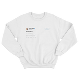 Kanye West decentralize tweet on a white crewneck sweatshirt from Tee Tweets