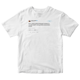 Kanye West strongly dislike exclamation points tweet on a white t-shirt from Tee Tweets