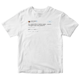 Kanye West every week is fashion week tweet on a white t-shirt from Tee Tweets