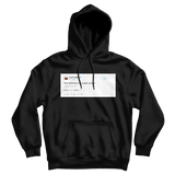 Kanye West free thinking is a superpower tweet on a black hoodie from Tee Tweets