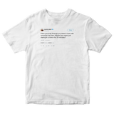 Kanye West in love just by staring at a mirror tweet on a white t-shirt from Tee Tweets
