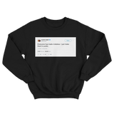 Kanye West making mistakes in public tweet on a black crewneck sweater from Tee Tweets
