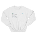 Kanye West naps are awesome tweet on a white crewneck sweater from Tee Tweets