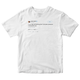 Kanye West don't let peer pressure manipulate you tweet on a white t-shirt from Tee Tweets