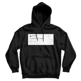 Kanye West self victimization is a disease tweet on a black hoodie from Tee Tweets