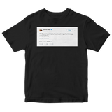 Kanye West the most important living artist tweet on a black t-shirt from Tee Tweets