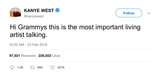 Kanye West the most important living artist tweet from Tee Tweets