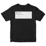 Kanye West the world is our office tweet on a black t-shirt from Tee Tweets