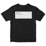 Kanye West trend is always late tweet on a black t-shirt from Tee Tweets