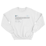 Kanye West revealing someone's true character tweet on a white crewneck sweater from Tee Tweets