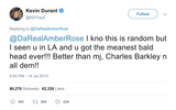 Kevin Durant Amber Rose got the meanest bald head tweet from Tee Tweets