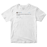 Kevin Durant girl you look like bacon and egg sandwich tweet on a white t-shirt from Tee Tweets