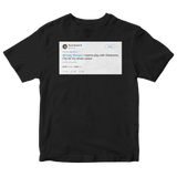 Kevin Durant want to play for OKC for my whole career tweet on a black t-shirt from Tee Tweets