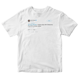 Kevin Durant want to play for OKC for my whole career tweet on a white t-shirt from Tee Tweets
