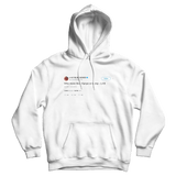 Lil B who is more thick Kanye or Trump tweet on a white hoodie from Tee Tweets