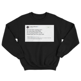 Lin-Manuel Miranda sends Trump on golf cart to hell tweet on black crewneck sweater from Tee Tweets