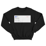 Mac Miller hello friends tweet on a black crewneck sweater from Tee Tweets