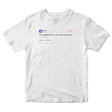 Mac Miller stop keeping score just keep swimming tweet on a white t-shirt from Tee Tweets