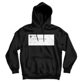 Nipsey Hussle don't let money make you dizzy tweet on a black hoodie from Tee Tweets