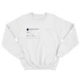 Post Malone fuck u tweet on a white crewneck sweater from Tee Tweets