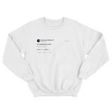 Post Malone is meatball an fruit tweet on a white crewneck sweater from Tee Tweets